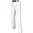 thumbnail image 1 of Triple Crown Open-Bottom Baseball Pants with Braid, Adult Medium, White with Navy Braid, 1 of 2