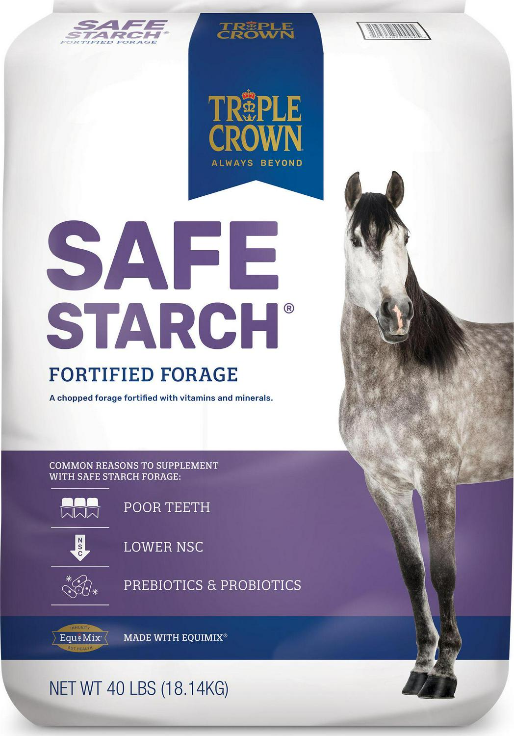 Triple Crown Safe Starch Horse Grass Hay Forage, 40 lb. Bag