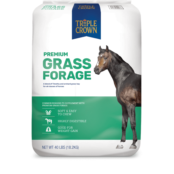 Triple Crown Grass Forage, Horse Hay, Horse Feed, Food for Horses, Horse Grass Forage, 40 lbs