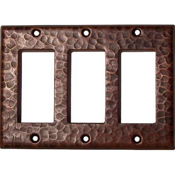 Triple Decora Hammered Copper Switch Plate