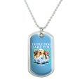 thumbnail image 1 of Triple Dog Dare You to Play Me Puppies Soccer Balls Military Dog Tag Pendant Necklace with Chain, 1 of 5