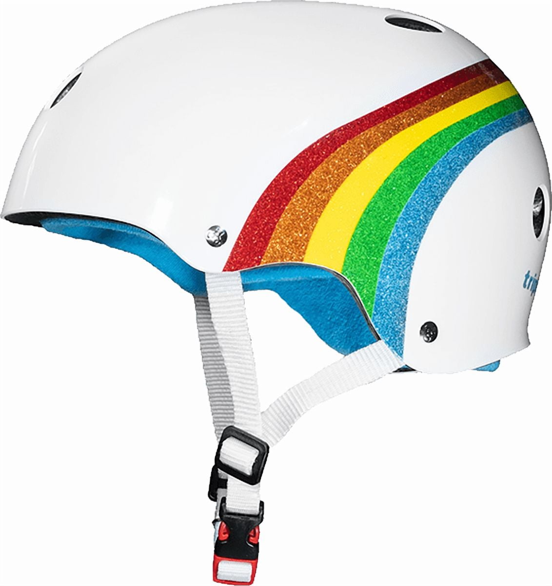 Triple Eight Certified Sweatsaver Helmet L/Xl White Rainbow Sparkle