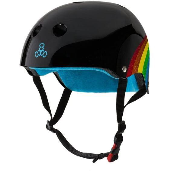 Triple Eight Certified Sweatsaver L/XL Black Rainbow Sparkle