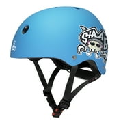 Triple Eight LIL 8 STAAB Dual Certified Sweatsaver Kids Skateboard and Bike Helmet, Neon Blue Matte