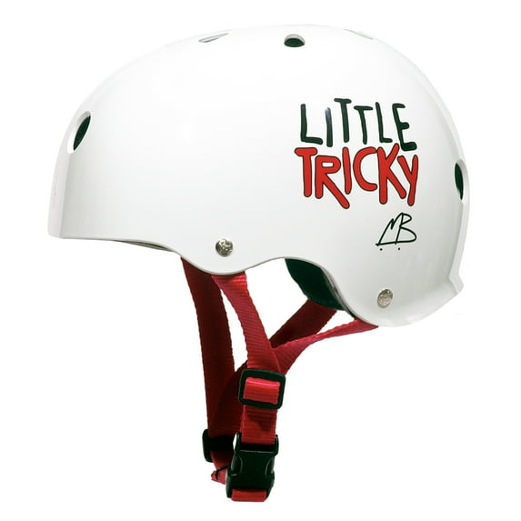 Triple Eight Little Tricky Dual Certified Sweatsaver Kids Skateboard and Bike Helmet, White Glossy