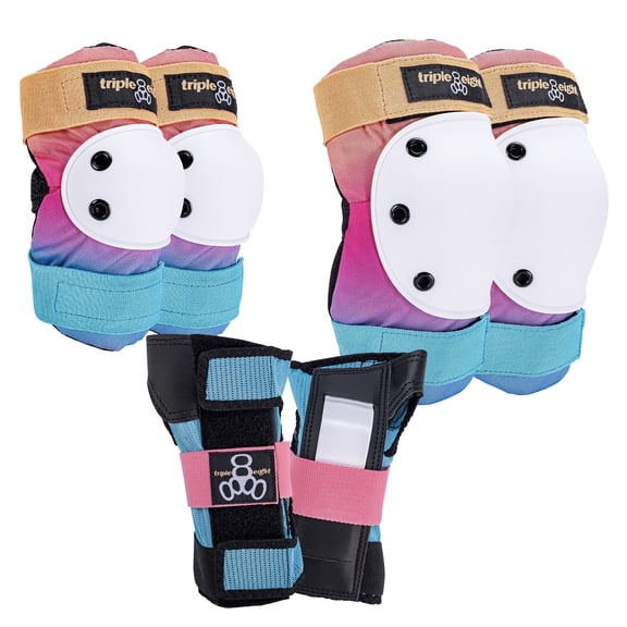 Triple Eight Saver Series Pad Set with Kneesavers, Elbowsavers and Wristsavers, Small, Sunset