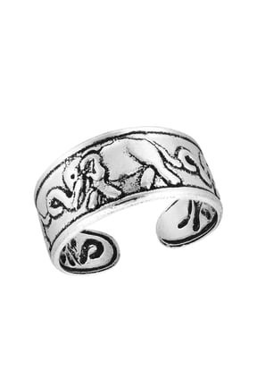 Triple Elephants Parade Sterling Silver Toe or Pinky Ring