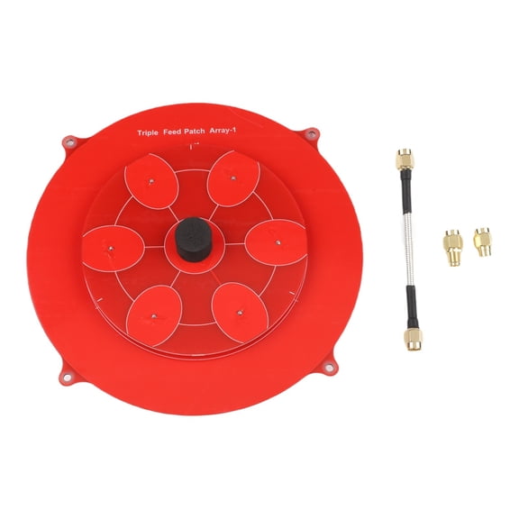 Triple Feed Patch 150mm 5 8GHz Antenna for FPV with Wide Main Lobe and Low Standing Wave Ratio Suitable for Pagoda Array and Image Transmitter Systems (Red)