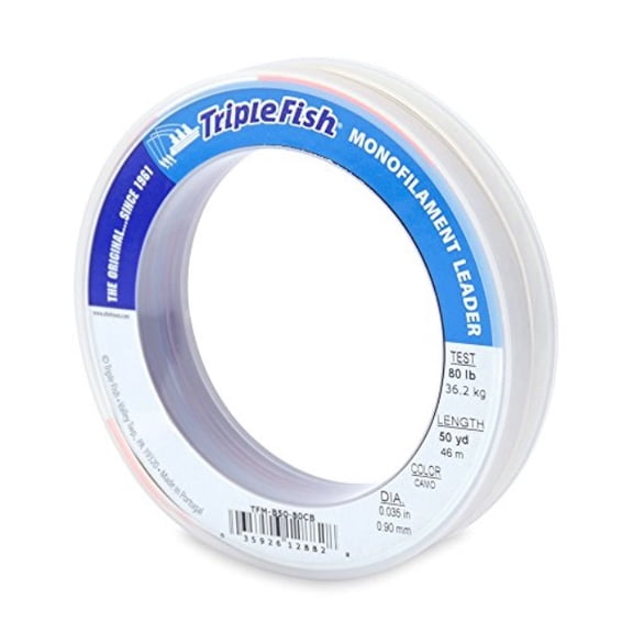 triple fish 80 lb test mono leader fishing line, camo, 0.90 mm/50 yd