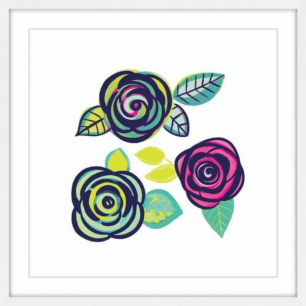 "Triple Flowers" Framed Painting Print