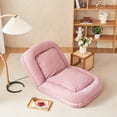 thumbnail image 1 of Triple Fold Down Sofa Bed, 18-Position Adjustable Metal Frame, Compressed Packaging Sofa Bed for Small Space Living Room & Bedroom - Pink, 1 of 8