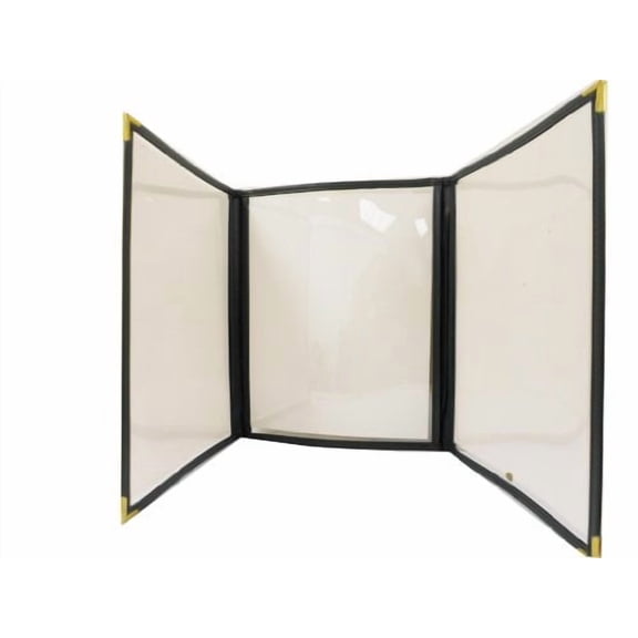 Triple Fold Menu Cover 8.5 x 11 - Vinyl Edge Trim In Green - Sold By Case (10 Pcs)