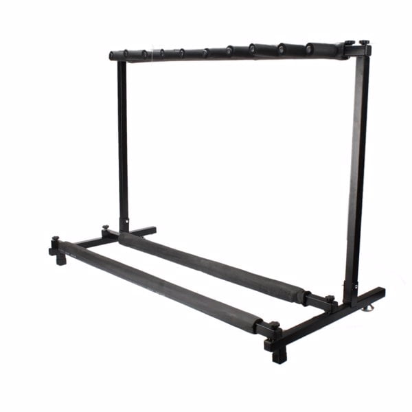 Triple Folding Guitar Stand Holder - Adjustable 3-Guitar Rack with Non-Slip Padding, Portable Storage for Acoustic/Electric Guitars