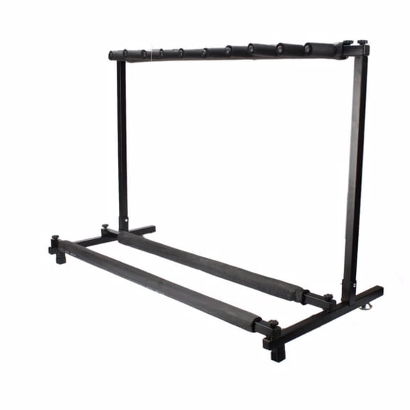 Triple Folding Guitar Stand Holder - Adjustable 3-Guitar Rack with Non-Slip Padding, Portable Storage for Acoustic/Electric Guitars