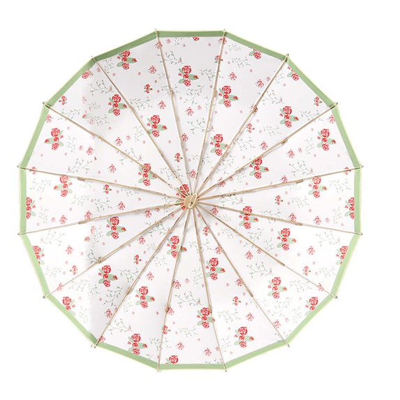 Triple Folding Umbrella Travel Umbrella for Outdoor Activities Trips Camping Style D