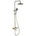 thumbnail image 1 of Triple Function Complete Shower System with Brass Rough-in Valve, ABS Rainfall Shower Head with Hand Held Shower and Tub Filler, 1 of 5