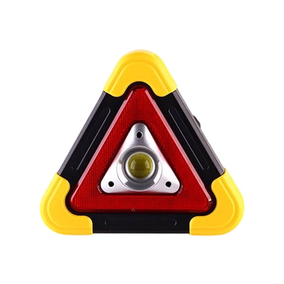 Triple Function Solar Powered Emergency Warning Triangle Light with USB Rechargeable Battery and 4 Modes for Roadside Universal Vehicle Car Exterior Accessories