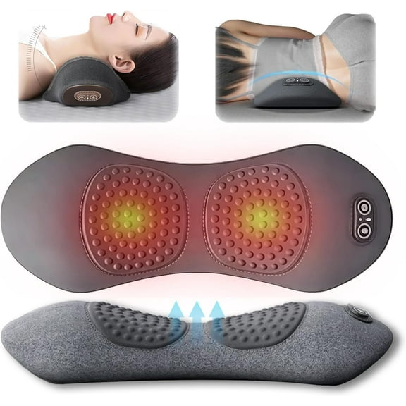 Triple Fusion Back Massager, 2026 New Electric Spine Stretcher with Heat Compress, Deep Tissue Muscle Relaxer, Portable Support for Bed and Floor Use