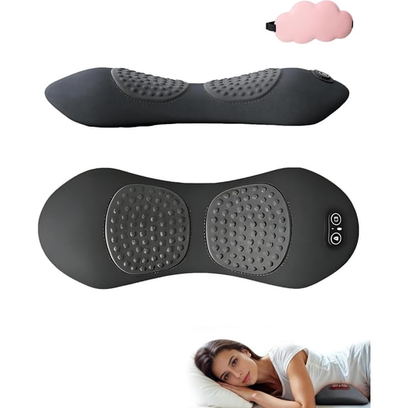 Triple Fusion Back Massager,3-in-1 Back Massager with Vibration, With Heating, Vibration & Stretching, Ergonomic Contour,All-Round Support,Relieve Lumbar Spine Pressure