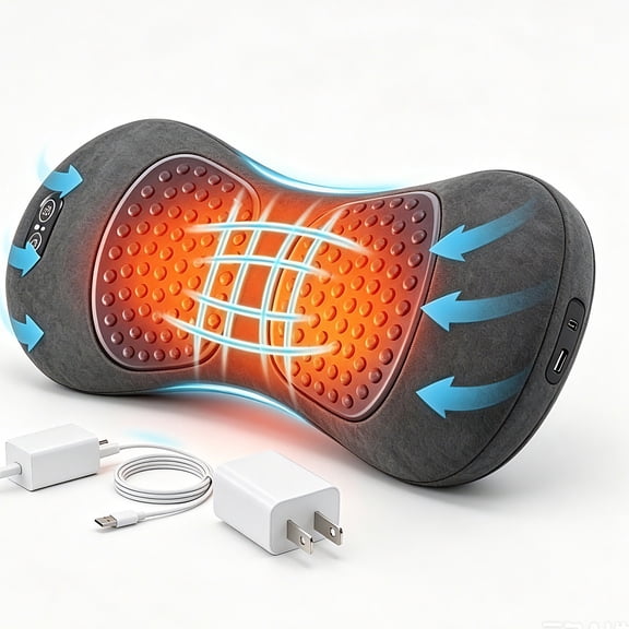 Triple Fusion Back Massager, 3 in 1 Electric Deep Tissue Massager with Vibration, Heat and Traction for Pain Relief, Neck, Shoulder and Back Therapy