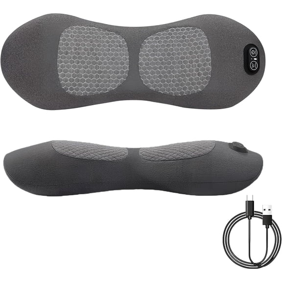 Triple Fusion Back Massager, 3-in-1 Electric Lumbar Support Pillow Heat Vibration Massage Lower Back Spine Decompression Device with Traction for Neck and Shoulder and Backs