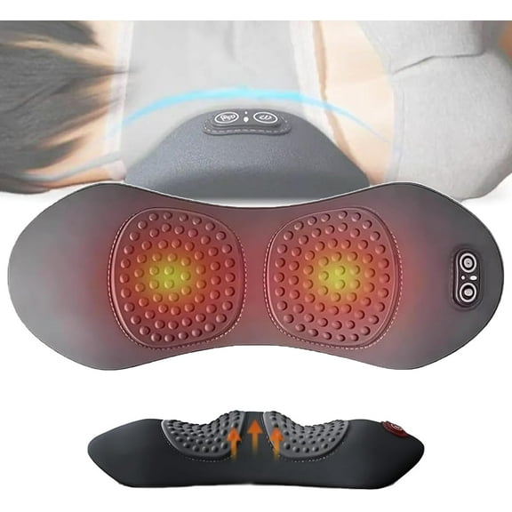 Triple Fusion Back Massager 3 in 1 Upadate Electric Lumbar Support Pillow Traction Lifting and Vibration Massage and Heat