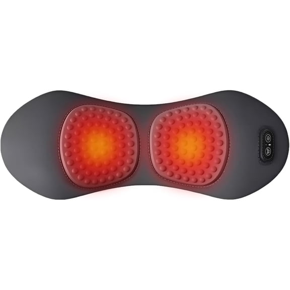 Triple Fusion Back Massager, Rechargeable Back & Lumbar Support Pillow with Heat, Vibration, and Waist Decompression