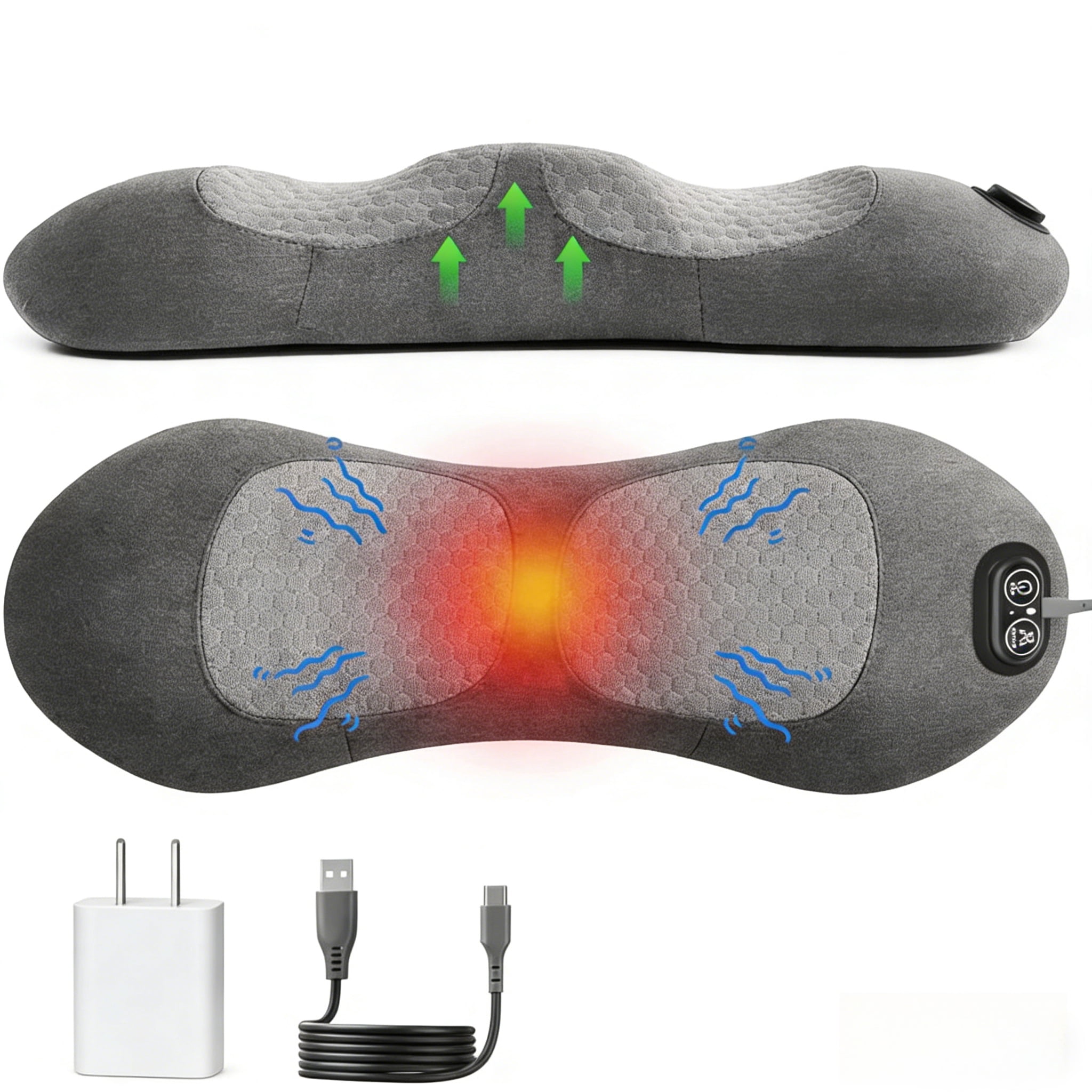 Triple Fusion Back Massager with Stretching, Vibration and Heat, 3-in-1 ...