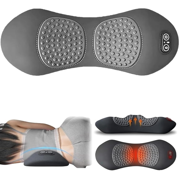 Triple Fusion Back Massager, Upgraded 3 in 1 Neck Shoulder Backs Massagers with Traction, Vibration & Heat, Lower Back Massager for Pain Relief deep Tissue