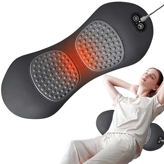 Triple Fusion Back Massager for Sciatica, Heated Vibration, Traction Lifting, Heat Compress, Memory Foam Pillow, for Neck/Shoulders/Back Pain Relief