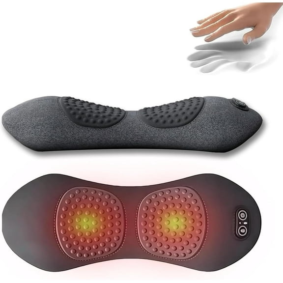 Triple Fusion Back Massager with Heat, 3-in-1 Traction Vibration for Sciatica & Lower Back Pain Relief, Ergonomic Lumbar Support Massage Cushion