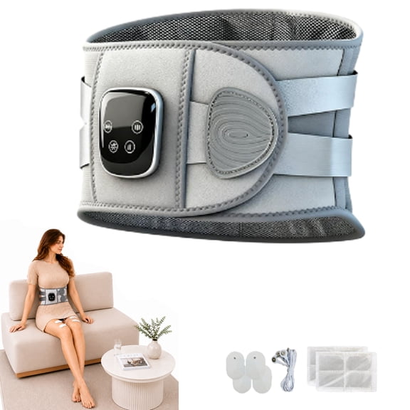 Triple Fusion Massager with Heat & Vibration, Lower Back Support Belt with Massage, Rechargeable Waist Wrap with Adjustable Straps for Home Office