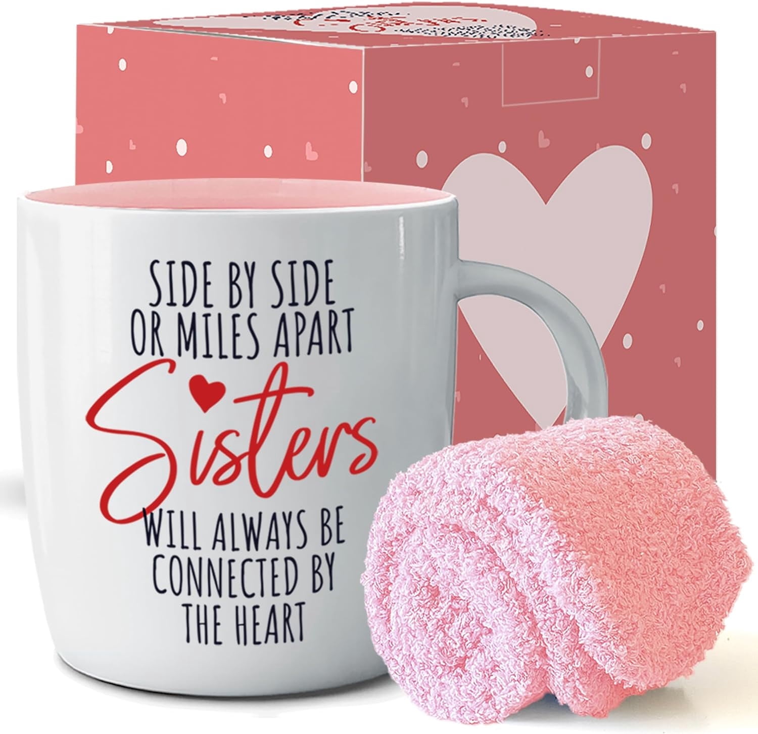 Triple Gifffted Best Sister Ever Coffee Mug & Socks, Gifts for Little Big Sisters From Brother, Birthday Presents Ideas, Valentines Mothers Day Christmas, To Yo