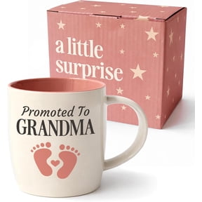 Triple Gifffted Promoted to New Grandma to Be Coffee Mug, First Time Grandparent Pregnancy Announcement Gift Idea, Baby Reveal Surprise, Christmas Day, Est 2026, 13oz Ceramic
