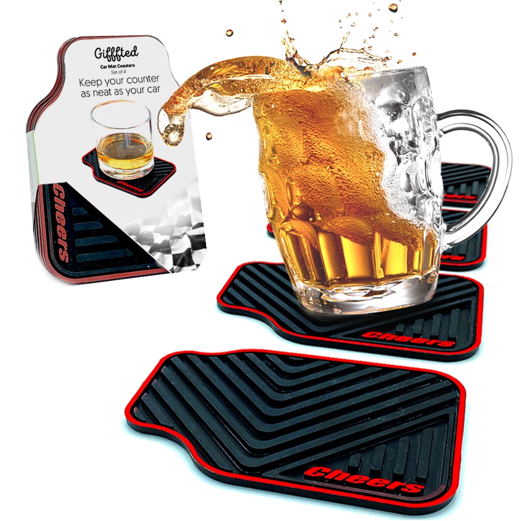 Funny Home Set: Gifffted Silicone Car-Mat Drink Coasters, Car ...