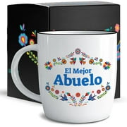 Triple Gifffted World's Best Grandpa Coffee Mug, El Mejor Abuelo Gifts Ideas in Spanish for Christmas Fathers Day Navidad Birthday, Regalos Para Dia Del Padre, Taza Abuelos Abuela Ceramic Cup 380ml