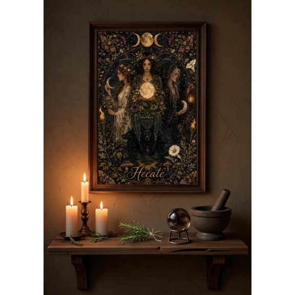 Triple Goddess Hecate Wall Art Print