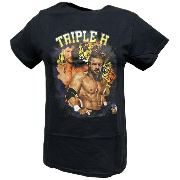 Triple H Fireball Mens Black WWE T-shirt