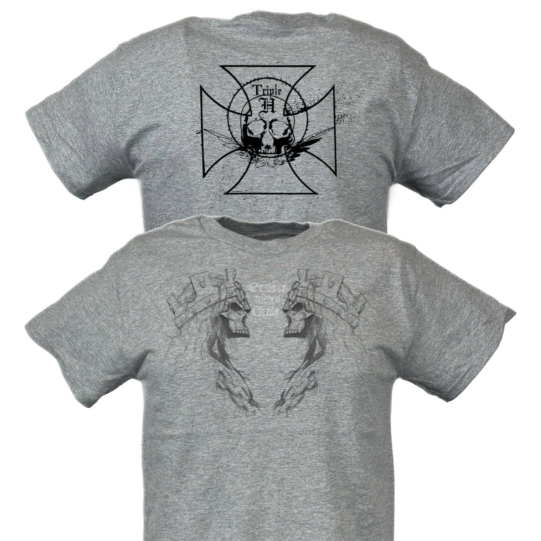 【HYDROGEN】 ★ Men's Legacy Skull T-Shirt ★ 3 Colors Triple H Genibus Nitito Canis Skull Kings Grey T-shirt