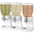 thumbnail image 1 of Triple -Head Food Dispenser Oatmeal Cereal Machine，Single Contro 210 oz，White, 1 of 5