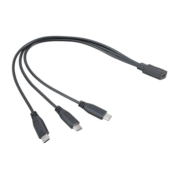 Triple Head USB Type C Charging Cord Splitter Upgrades for Phones Game Consoles