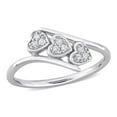 thumbnail image 1 of Triple Heart Diamond Engagement Ring, Bypass Diamond Wedding Ring, Pave Set Diamond Ring, 1.8 Ct Simulated Diamond, 925 Sterling Silver, Proposal Ring For Girlfriend, 1 of 3