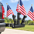 Rod Racks For 2 Inch Receiver Triple Hitch Flag Pole Holder for 2-inch Receiver Mount, Heavy-Duty ...