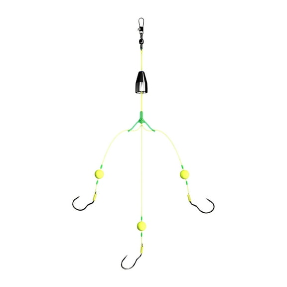 Triple Hook Carp Fishing Rig Ready Lures Anti-Bottom Suspension Hair Rigs 3-Way Connectors
