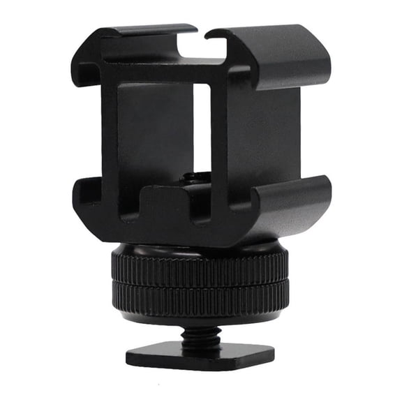 Triple Hot Shoe Mount Portable Triple Hot Shoe Base Bracket Metal Triple Mount Camera Shoe Bracket Adapter Extension