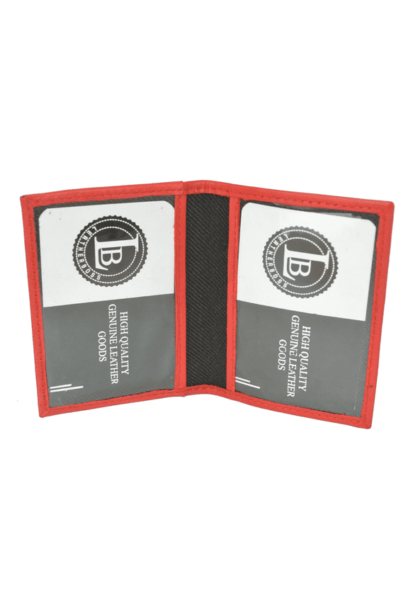 Triple ID Window Mini Wallet Bifold Driver License Slim Leather Credit Card