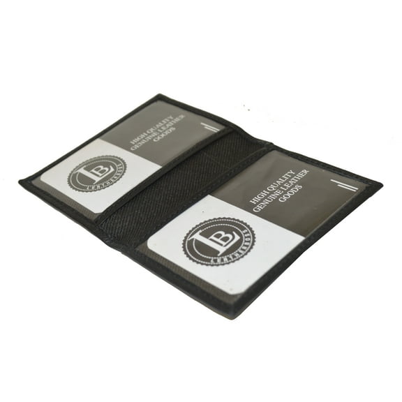 Triple ID Window Mini Wallet Bifold Driver License Slim Leather Credit Card