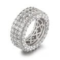 thumbnail image 1 of Triple Ice Decker 360 CZ Eternity Hip Hop Band in Rhodium, 1 of 1