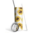thumbnail image 1 of Triple-Insulated Stainless Steel Tumbler Cute Sunflower Tumbler with Lid, Straw, Brush, 1 of 5