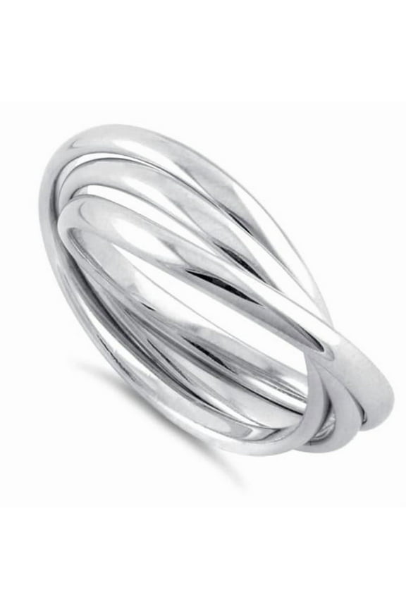 Triple Interlocking Rings 925 Sterling Silver Wedding Trinity Rings,Gift For Her